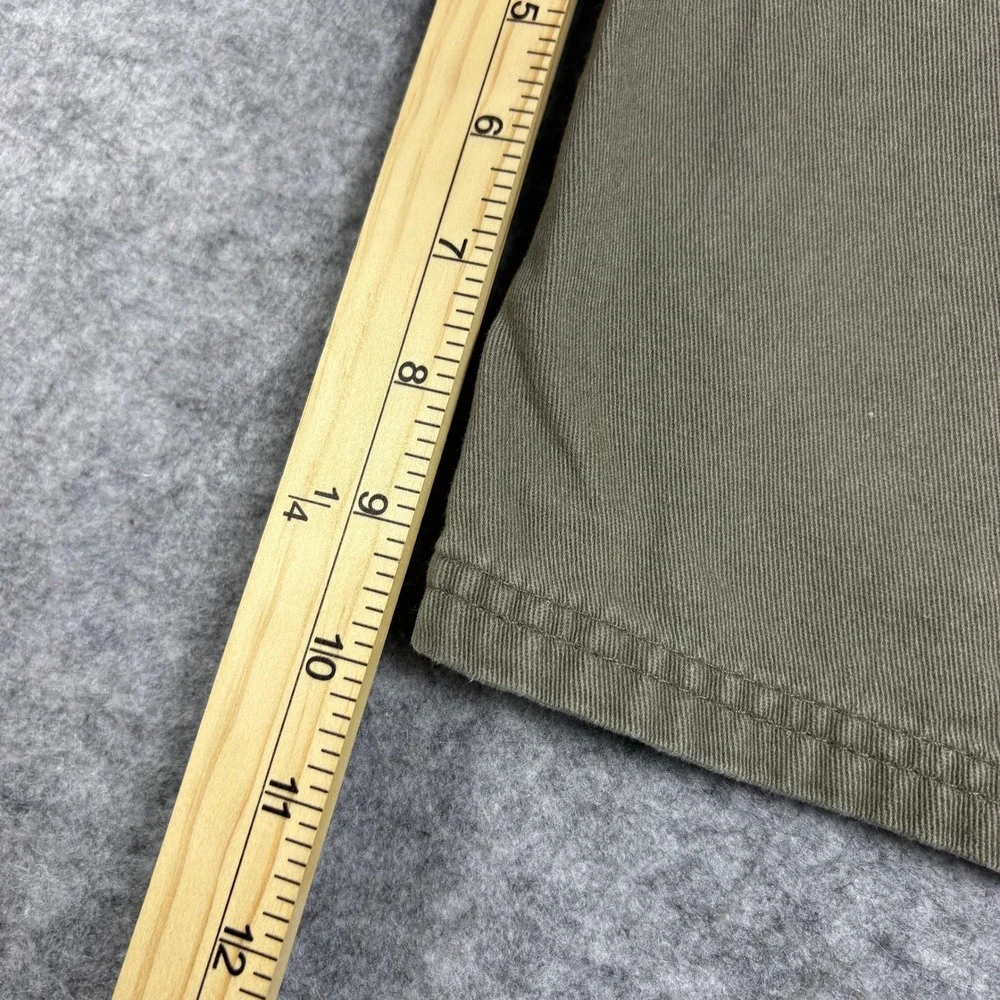Rugged Wear Mens Cargo Shorts Olive Green Cotton Twill Workwear Size 34